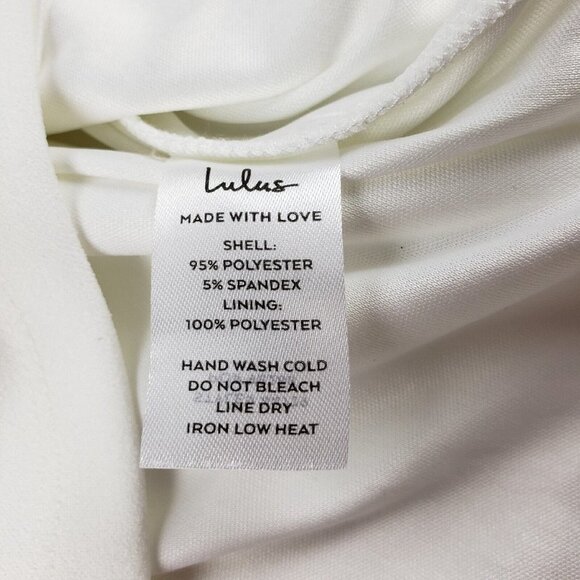 Lulus V Neck Bodycon Mini Dress White Womens Medium Came Here to Party Cocktail - Picture 16 of 16